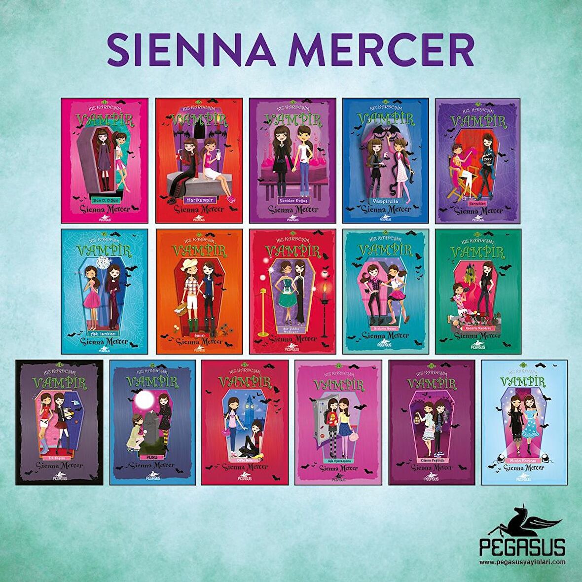 Kız Kardeşim Vampir Serisi Takım Set (16 Kitap) - Sienna Mercer