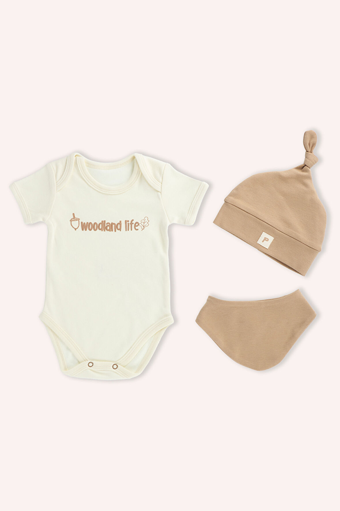 Unisex Çocuk 3'LÜ SET Ekru