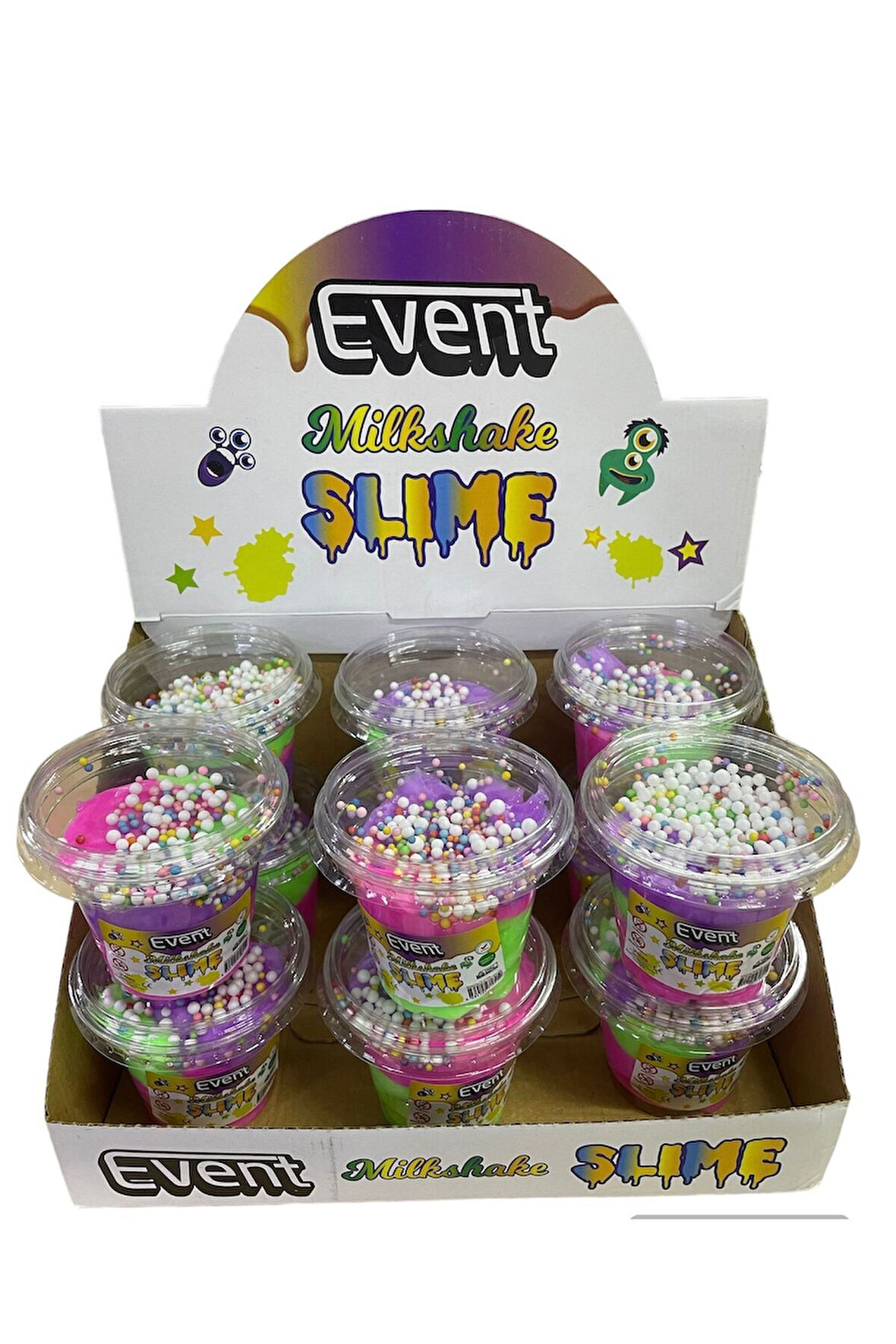 Milkshake Bardak Slime 3 Adet Karışık Renk Strafor Köpüklü Kaliteli