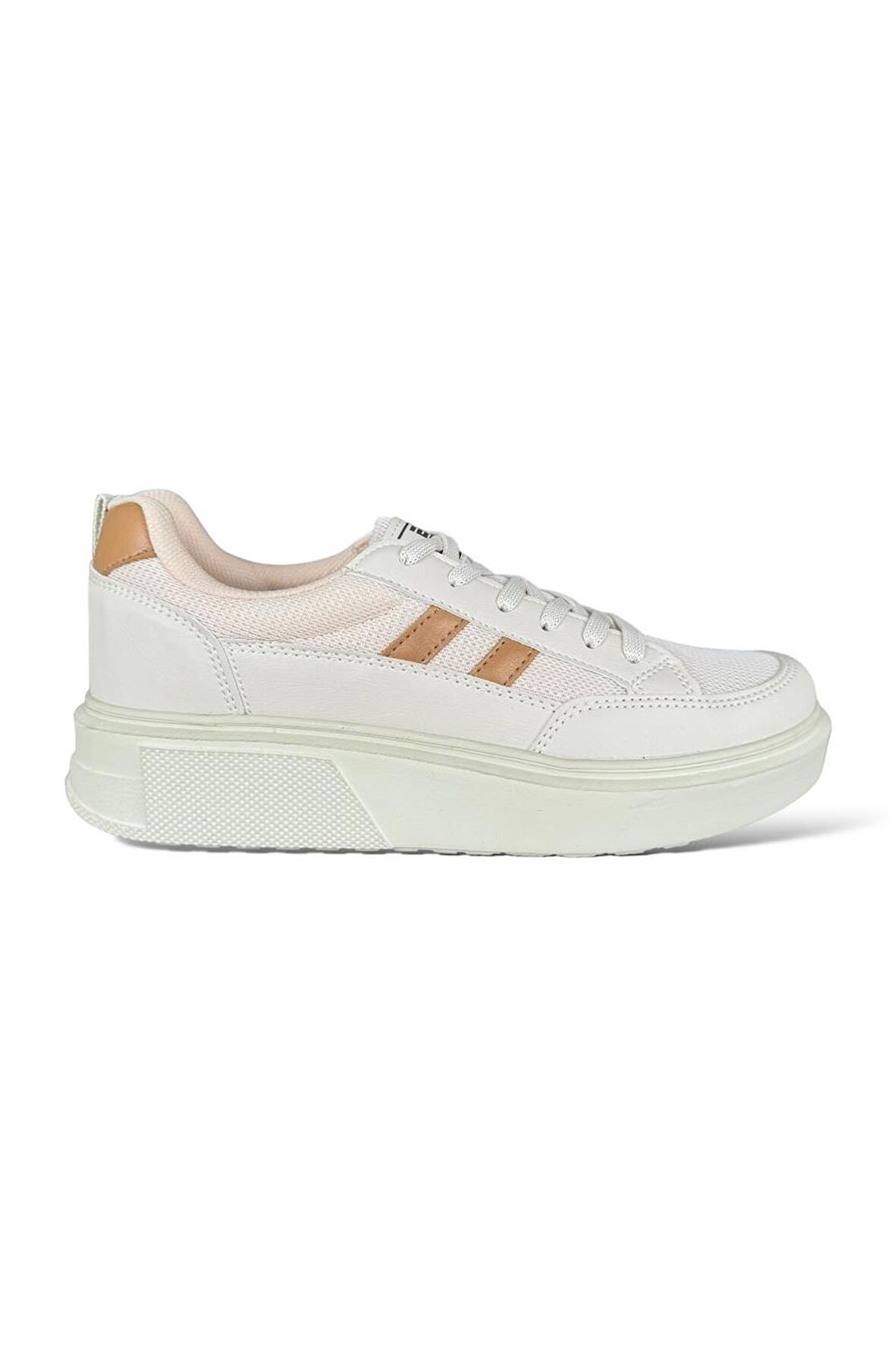Bağcıklı Kadın Sneaker Ayakkabı BEJ