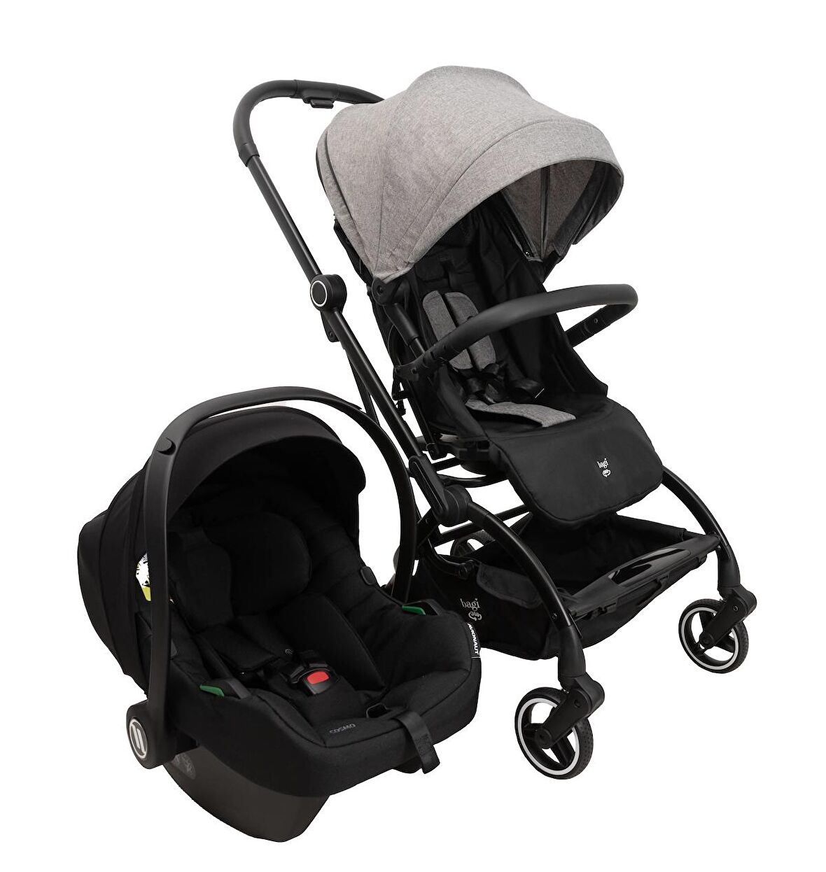 Bagi 360° Easyturn Black Travel Sistem Bebek Arabası Grey
