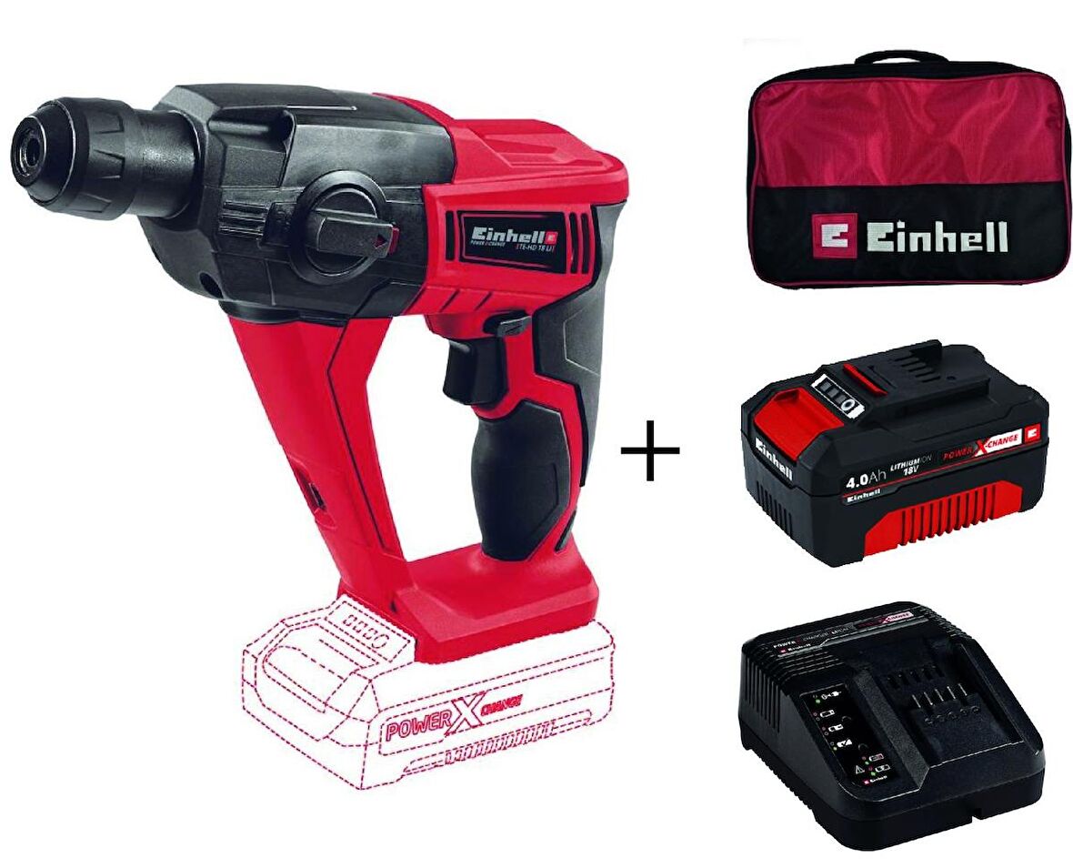 Einhell TE-HD 18 Li  Akülü Pnömatik Matkap + 4 Ah Starter Kit + Bez Çanta