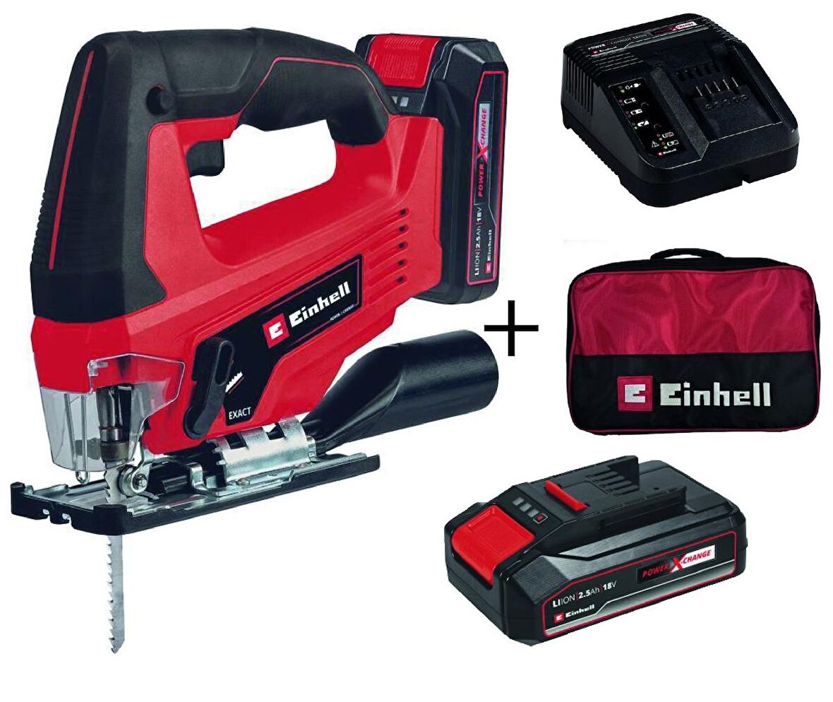 Einhell TC-JS 18 Akülü Dekupaj Testere + 2.5 Ah StarterKit + Bez Çanta