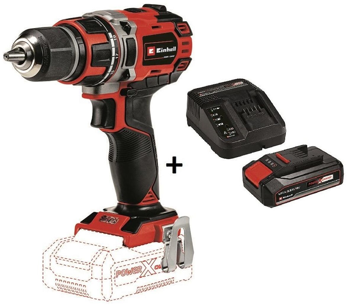 Einhell TE-CD 18/50 Li-i BL Darbeli Matkap +2.5 Ah Starter Kit