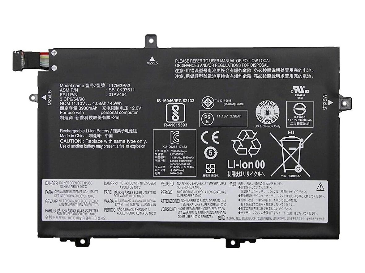 Lenovo ThinkPad 20X5003MTX Notebook Bataryası Laptop Pil