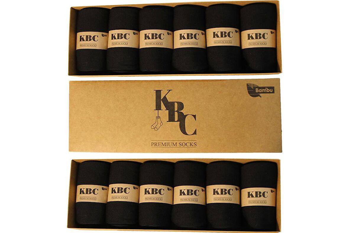 12'li Siyah Dikişsiz Bambu Yazlık Klasik Erkek Çorap Seti