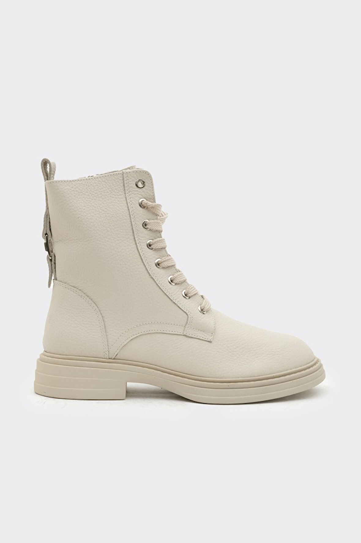 Hakiki Deri Fermuarlı Kadın Bot 