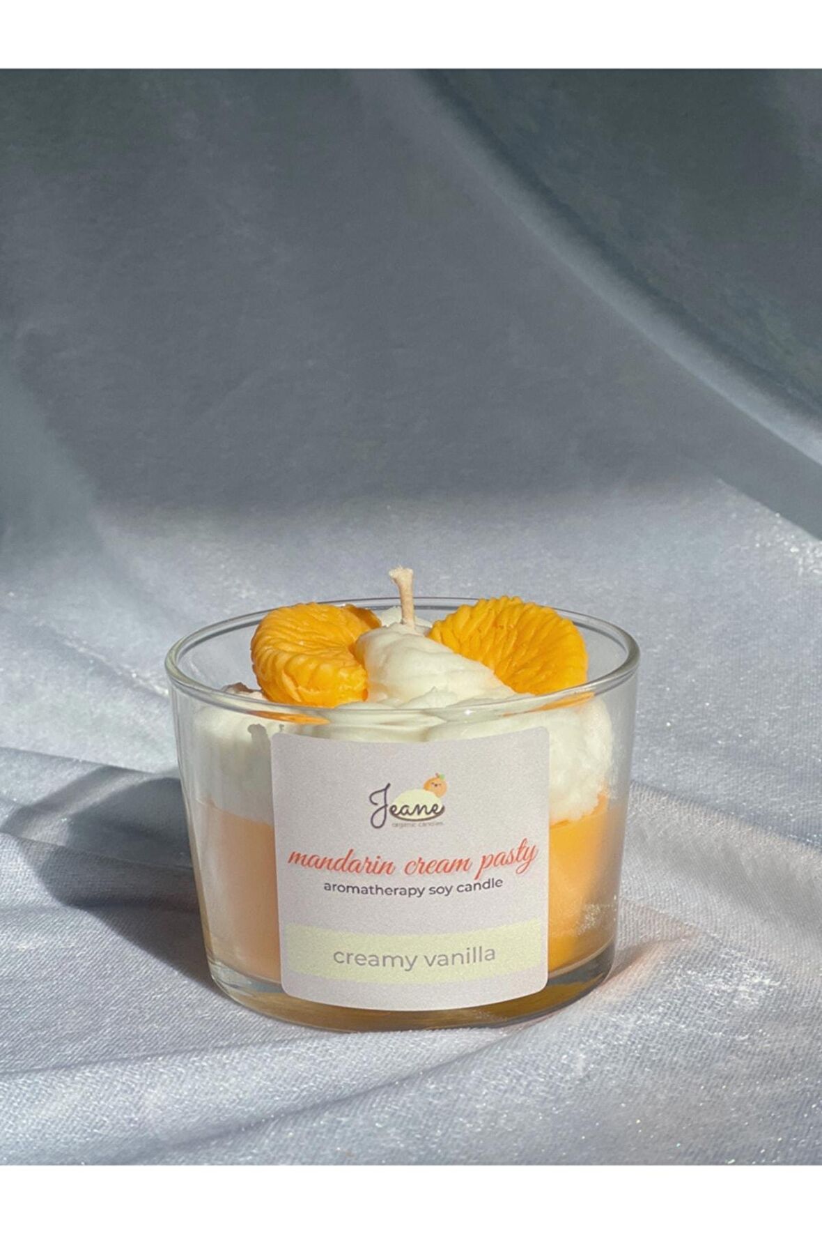 Jeane Candles Mandalina Vanilya Kokulu Pasty Cupcake Hediyelik Turuncu Aromaterapi Mum