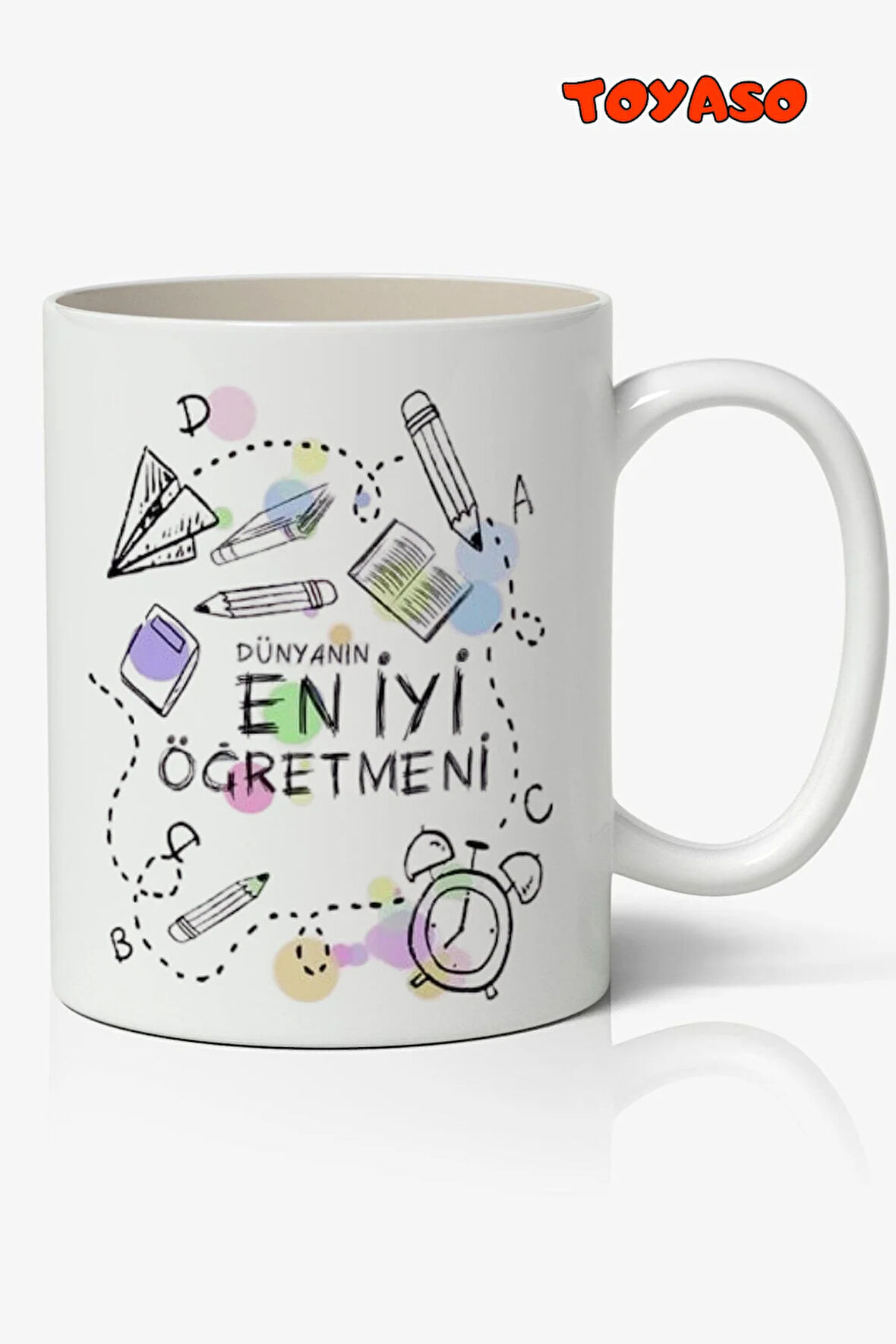 Kişiye Özel Dünyanın En İyi Öğretmeni Beyaz Kupa Bardak Öğretmene Hediye, Öğretmenler Günü