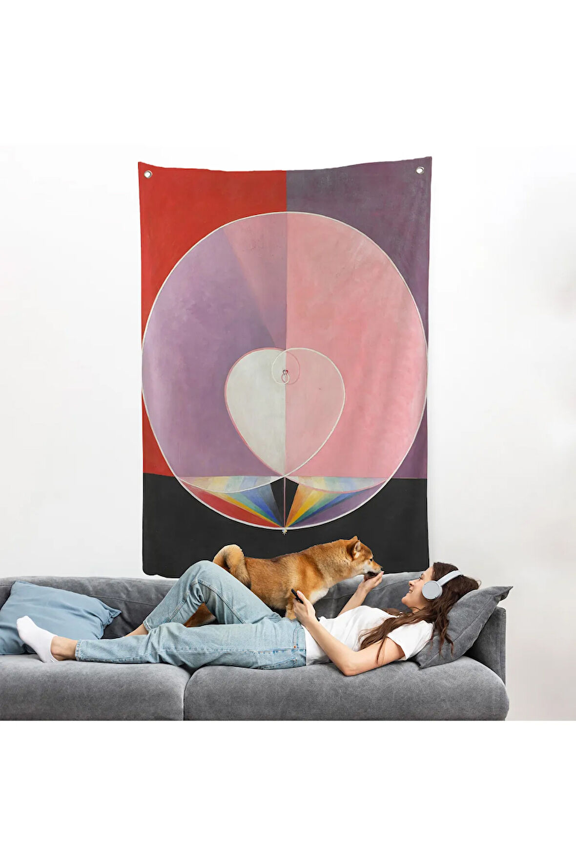 Hilma af Klint - Güvercinler Duvar Örtüsü - Doves-7284