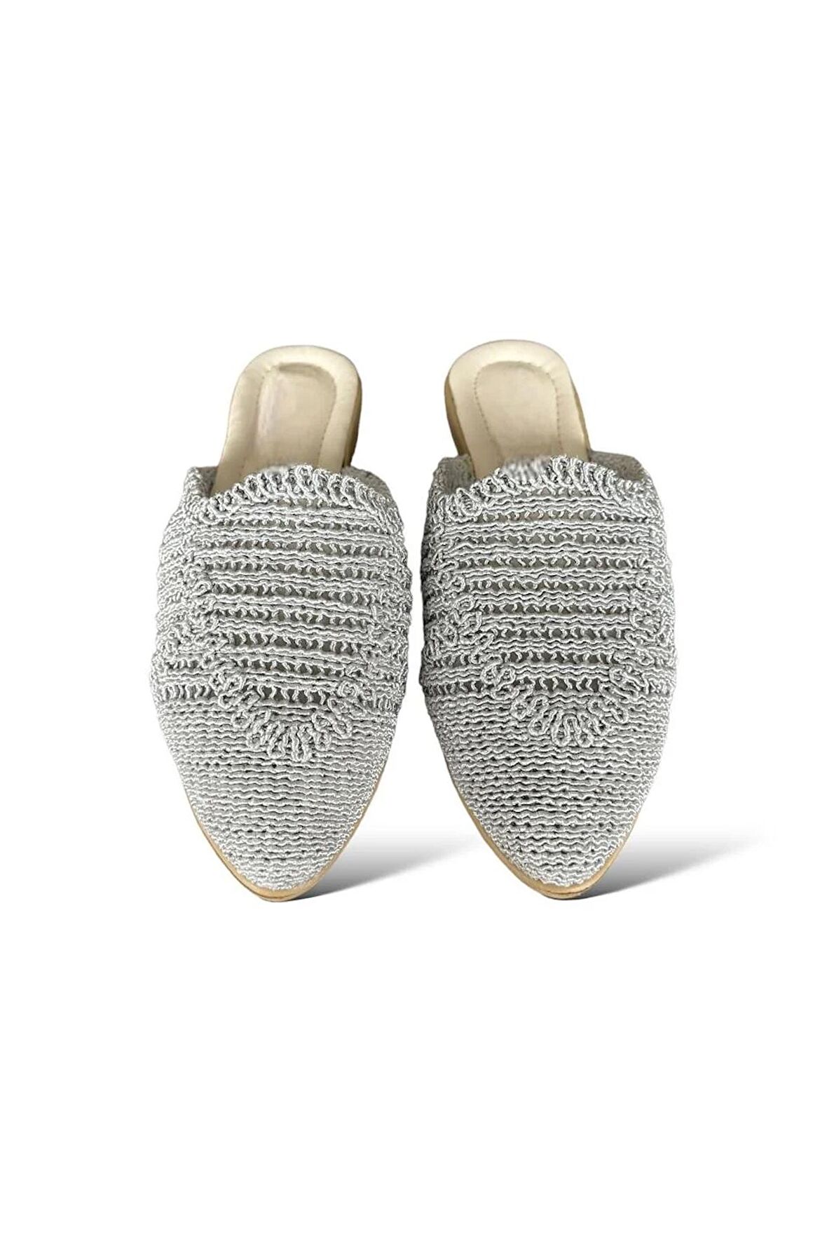 Kadın Dantel İşlemeli Terlik GRİ