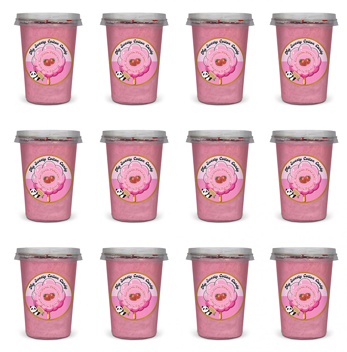 ÇİLEK AROMALI 12'Lİ GURME PAMUK ŞEKERLER