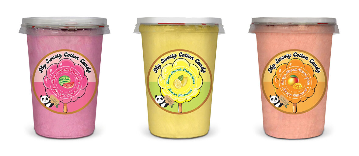 KARPUZ, LİMON, MANGO AROMALI 3'LÜ GURME PAMUK ŞEKERLER