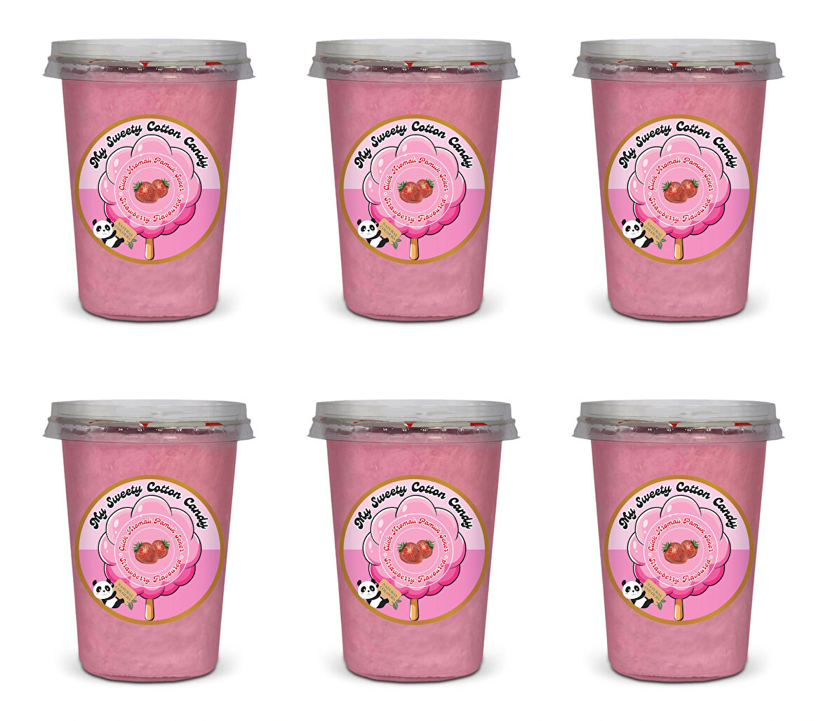 ÇİLEK AROMALI 6'LI GURME PAMUK ŞEKERLER