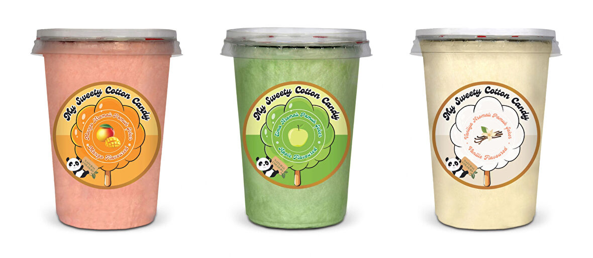 MANGO, ELMA, VANİLYA AROMALI 3'LÜ GURME PAMUK ŞEKERLER