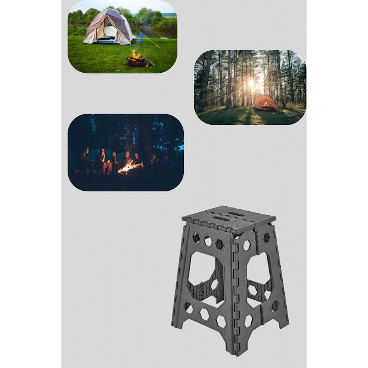 Piev Katlanır Çok Amaçlı Kolay Taşınır Kamp Piknik Tabure