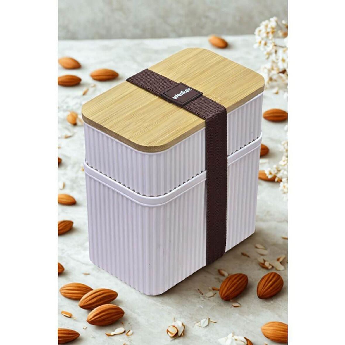 Piev Pratik Zebra Bambu Kapaklı Saklama Beslenme Kabı 2 Li No 2