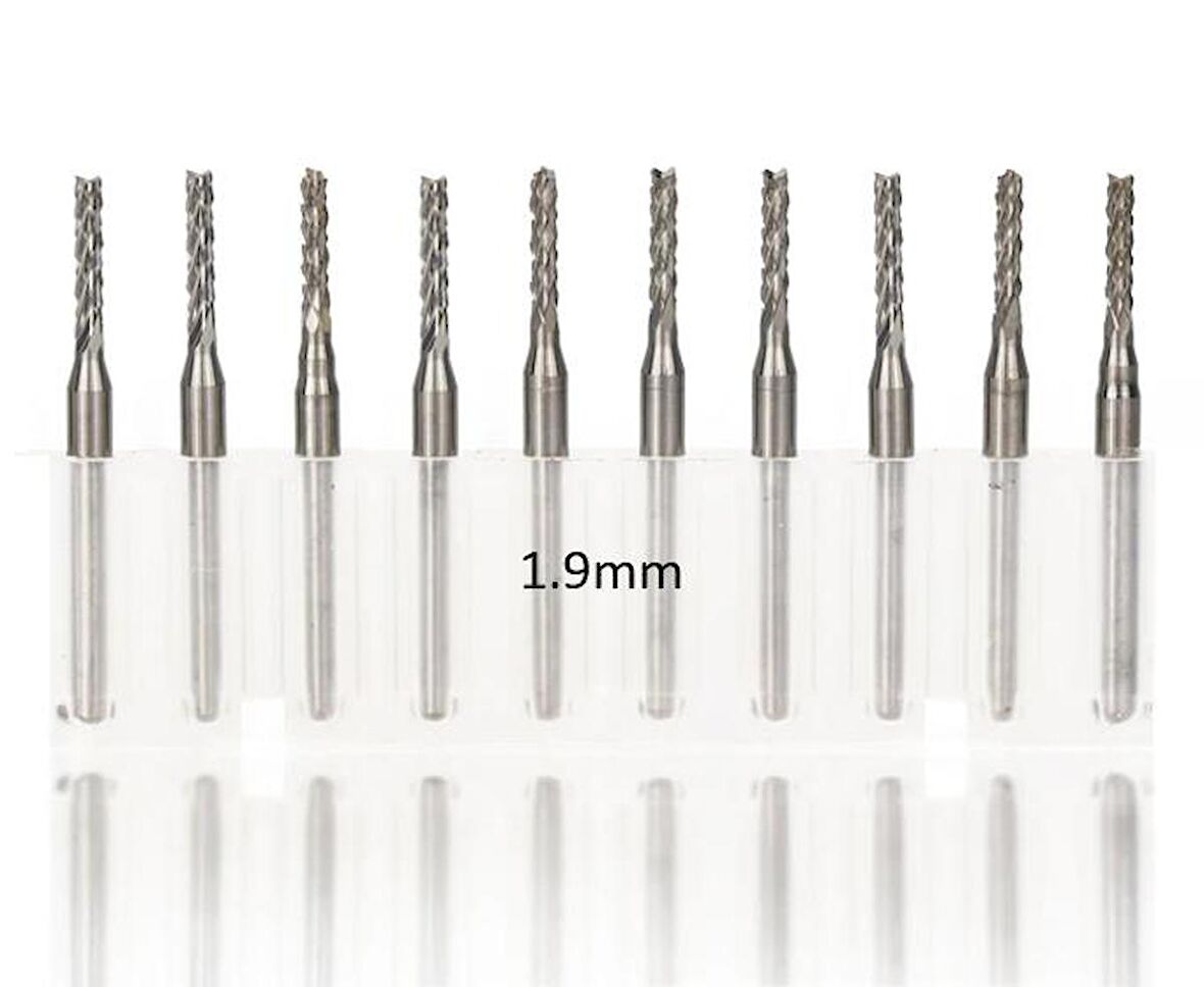 Tungsten Karbür PCB Kesme CNC Freze Ahşap İşleme 1.9mm 10 Adet 
