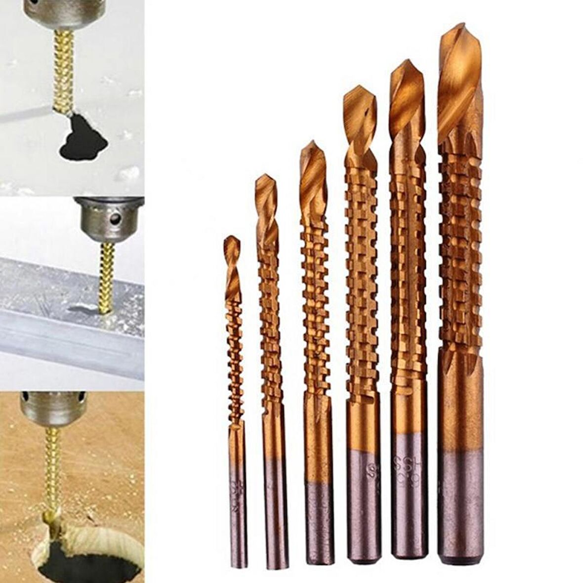 Titanyum Kaplı HSS Havşa Matkap Ucu 4/5/6/7/8mm 6 lı Set