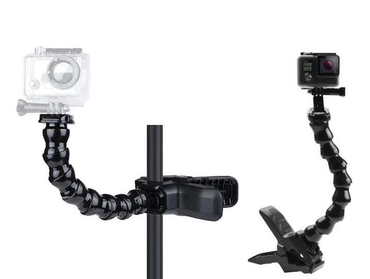 Gopro Aksiyon Kamera Flex Yılan Kelepçe Evrensel Kol 8 Bölümlü 