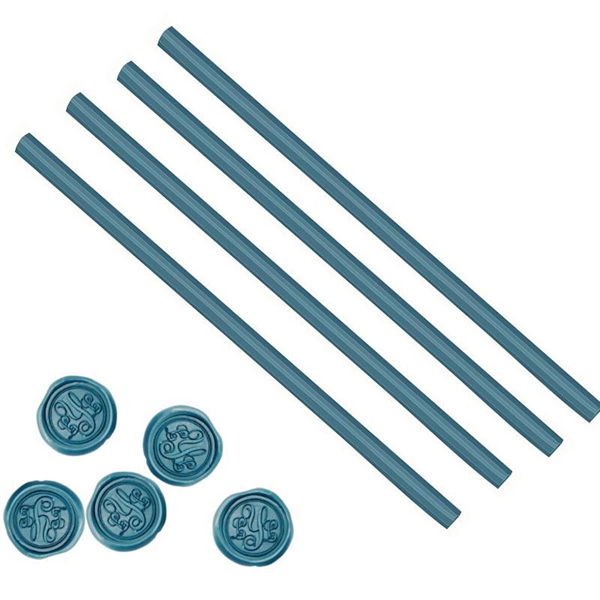 Mühür Mumu Çubuk Sıcak Tutkal 11mm x 30cm 4 lü Turkuvaz Renk