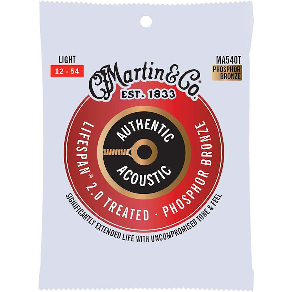 Martin Co MA540T SP Lifespan Treated Akustik Gitar Teli Light 12-54*