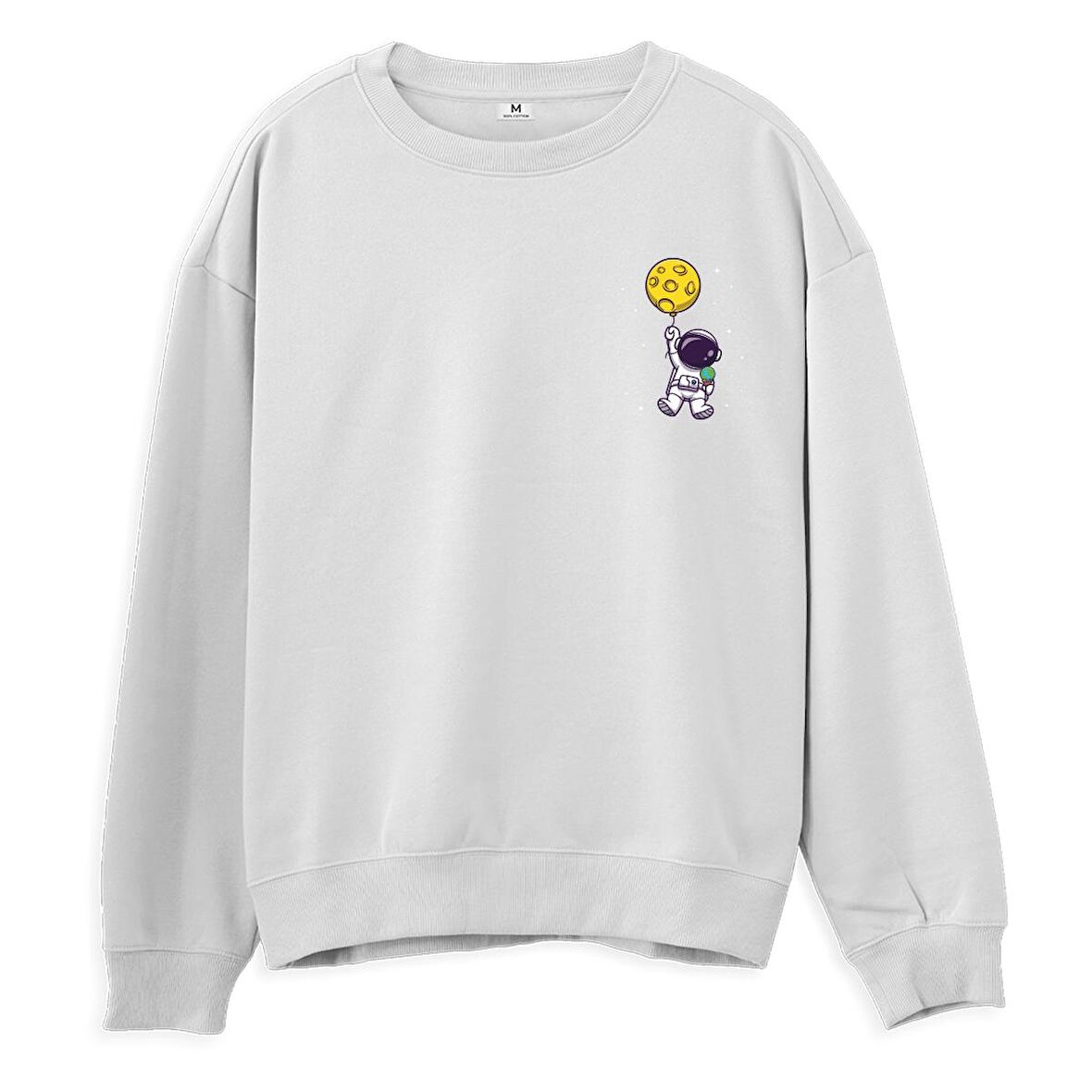 Astro-1  Baskılı Beyaz Sweatshirt