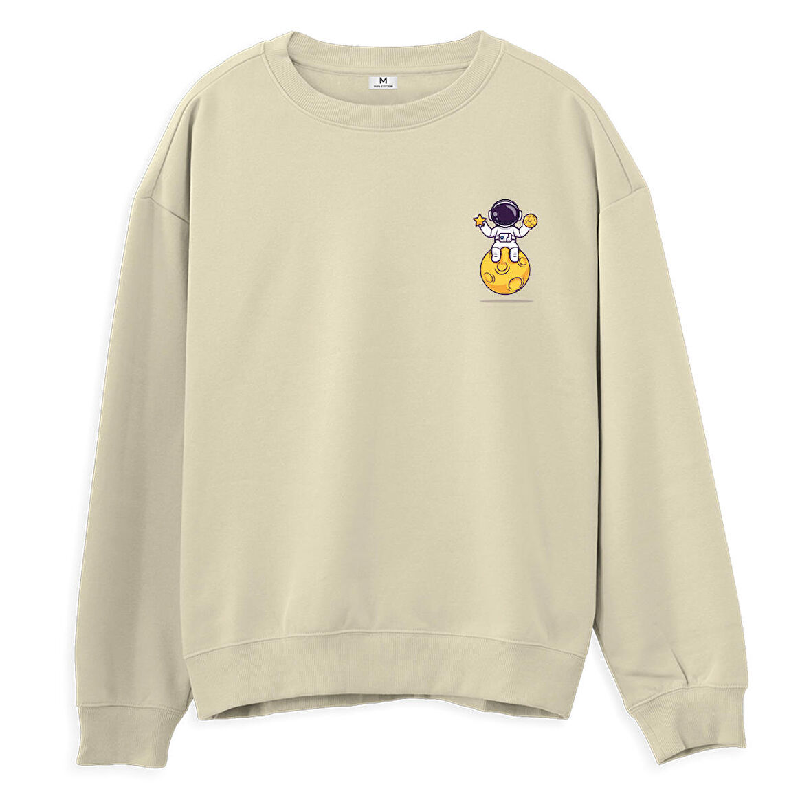 Astro-11  Baskılı Krem Sweatshirt