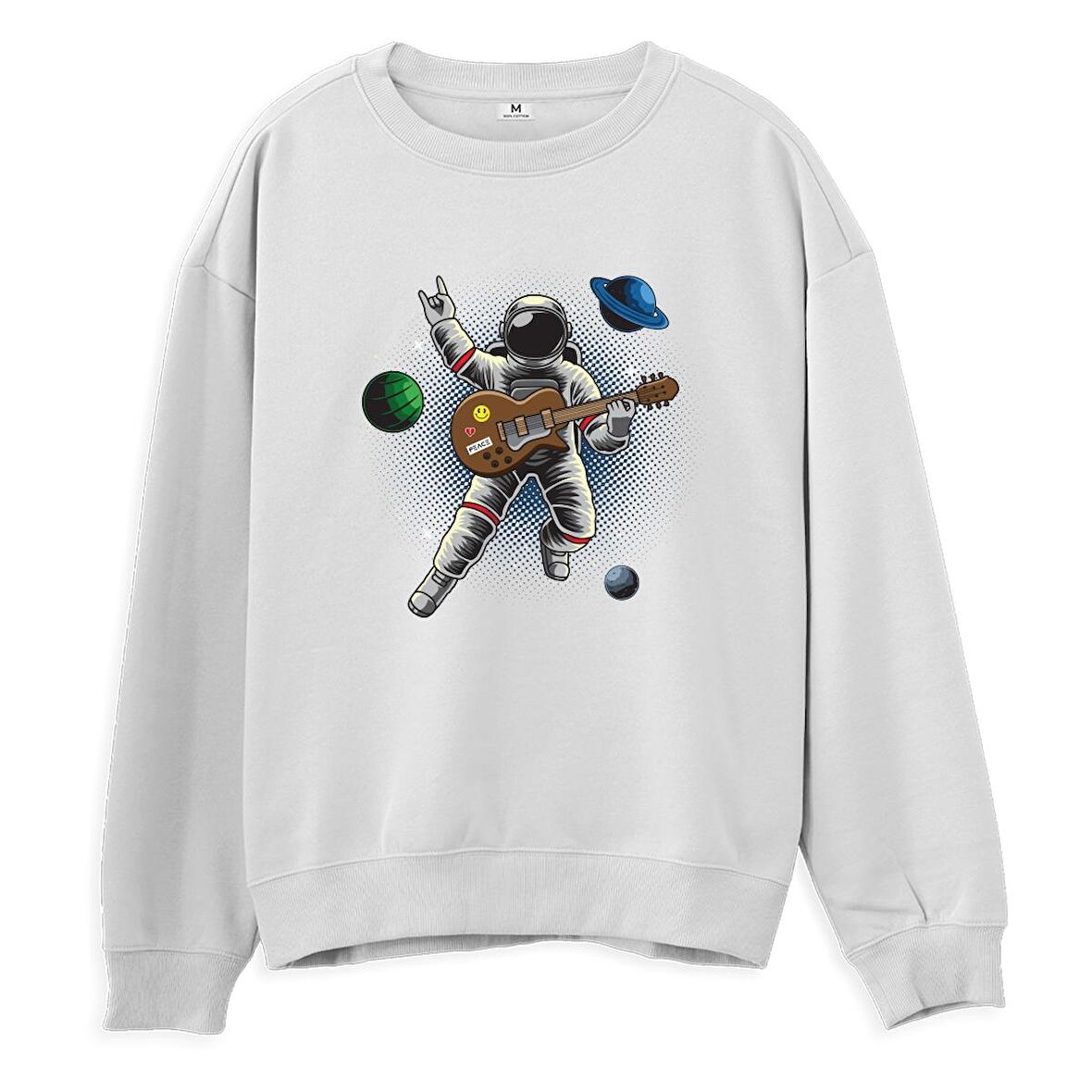 Astro-12  Baskılı Beyaz Sweatshirt