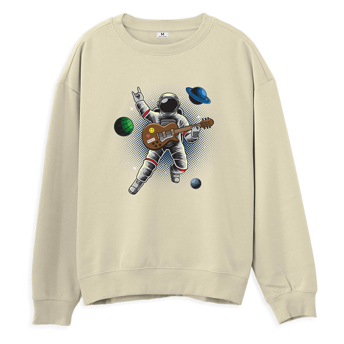 Astro-12  Baskılı Krem Sweatshirt