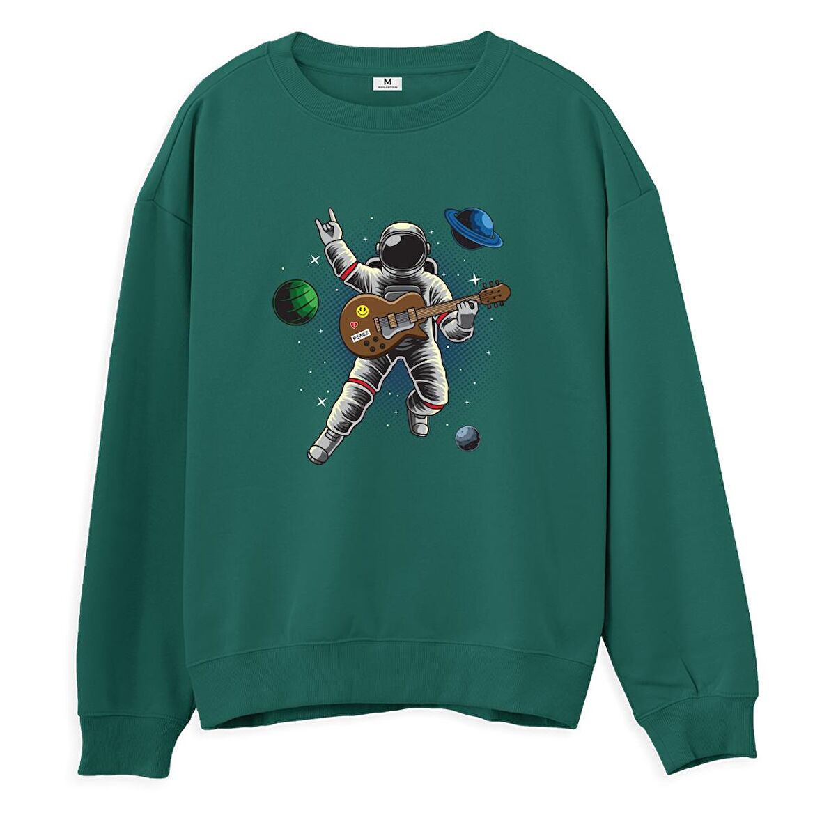 Astro-12  Baskılı Yeşil Sweatshirt