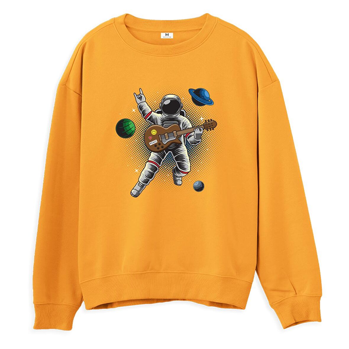 Astro-12 Baskılı Sweatshirt-Portakal