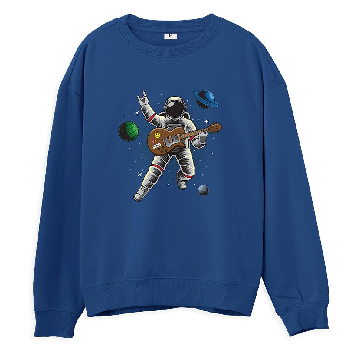 Astro-12 Baskılı Sweatshirt-Royal Mavi