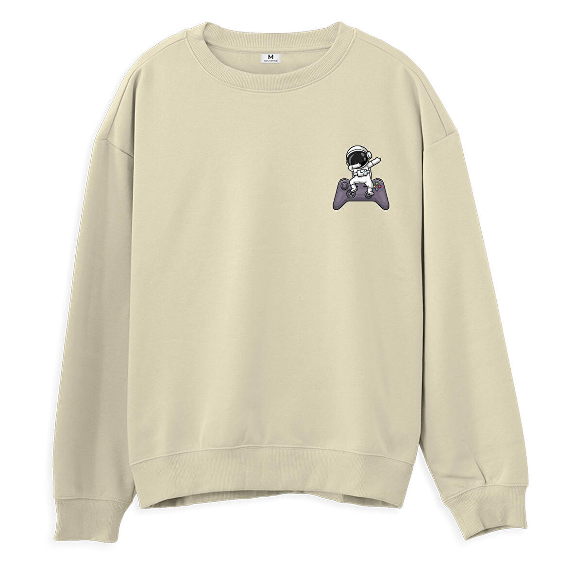 Astro-3  Baskılı Krem Sweatshirt