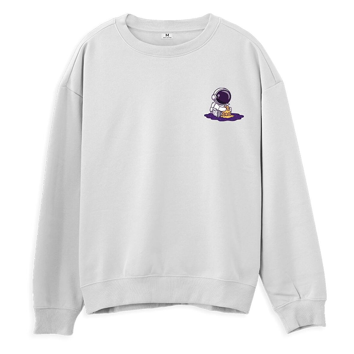 Astro-6  Baskılı Beyaz Sweatshirt