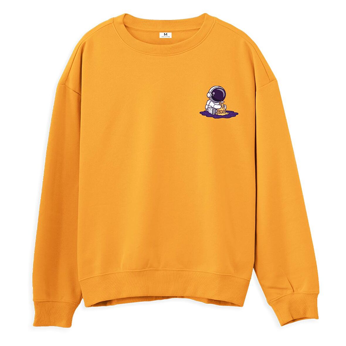 Astro-6 Baskılı Sweatshirt-Portakal