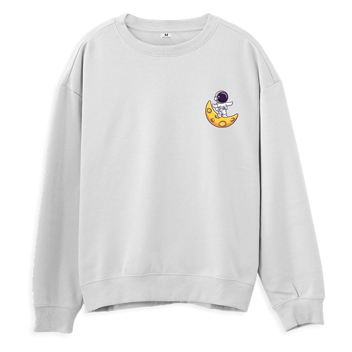 Astro-8  Baskılı Beyaz Sweatshirt