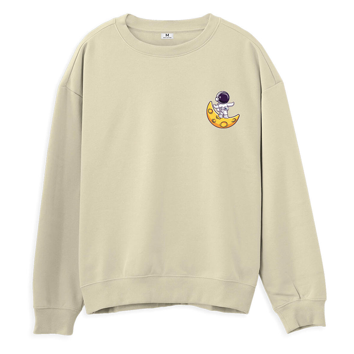 Astro-8  Baskılı Krem Sweatshirt