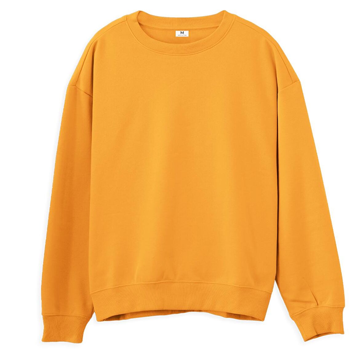 Basic Baskısız Sweatshirt-Portakal