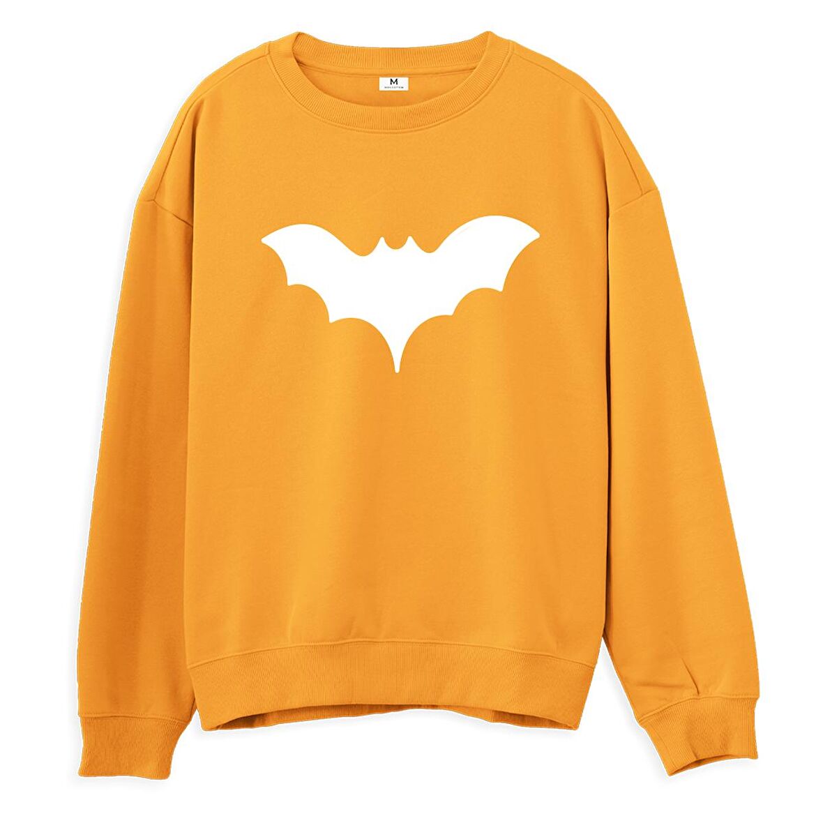 Bat Baskılı Sweatshirt-Portakal