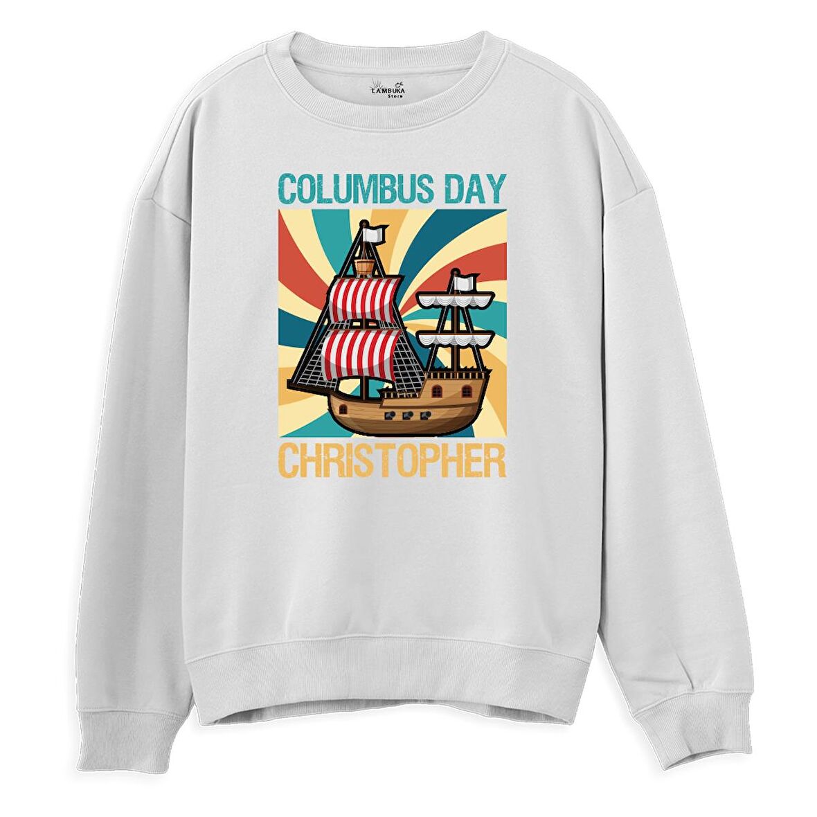 Christopher  Baskılı Beyaz Sweatshirt