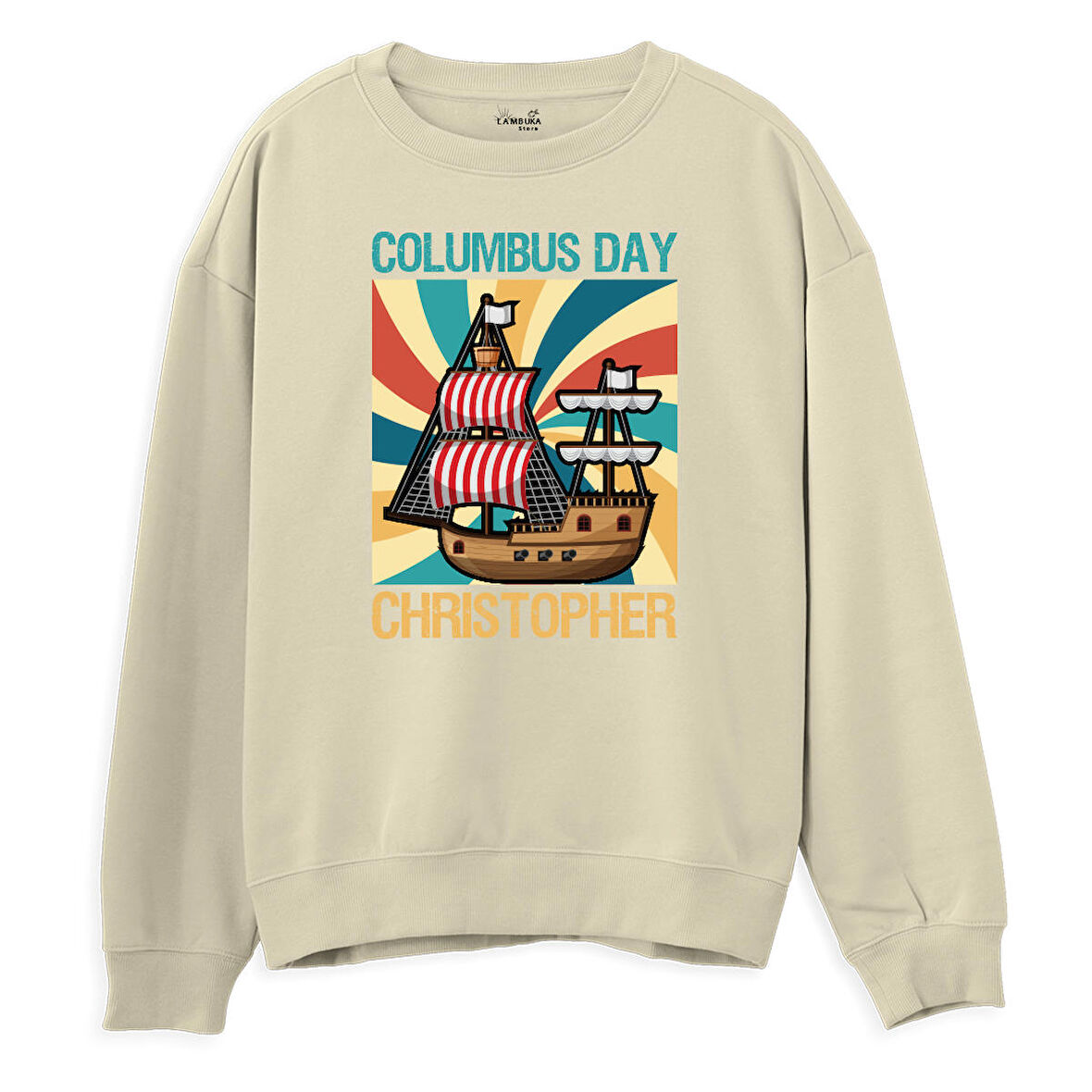 Christopher  Baskılı Krem Sweatshirt