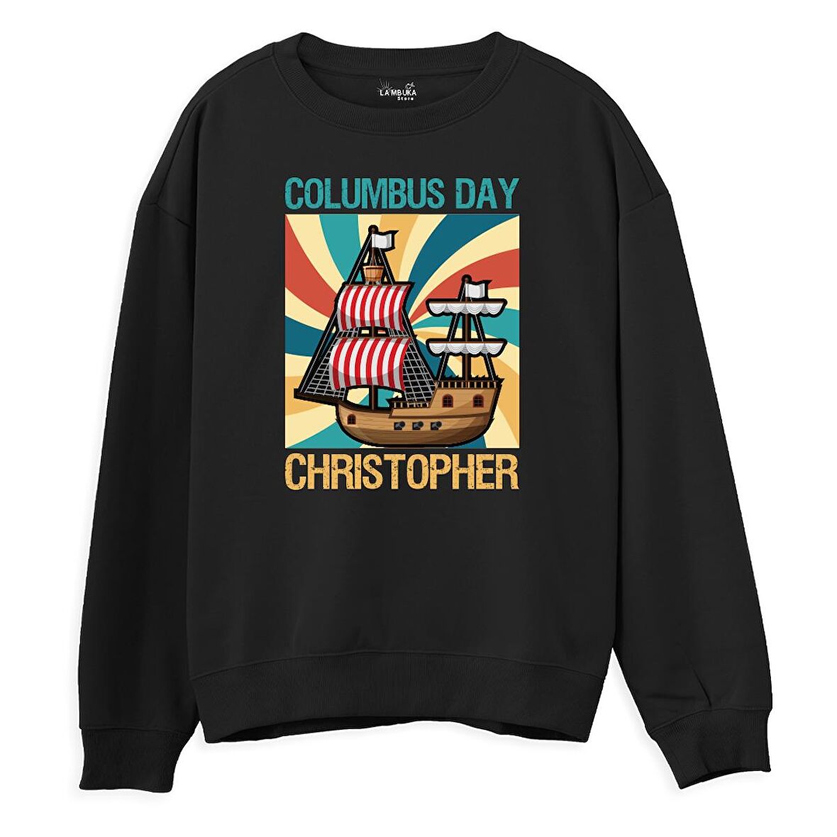 Christopher  Baskılı Siyah Sweatshirt