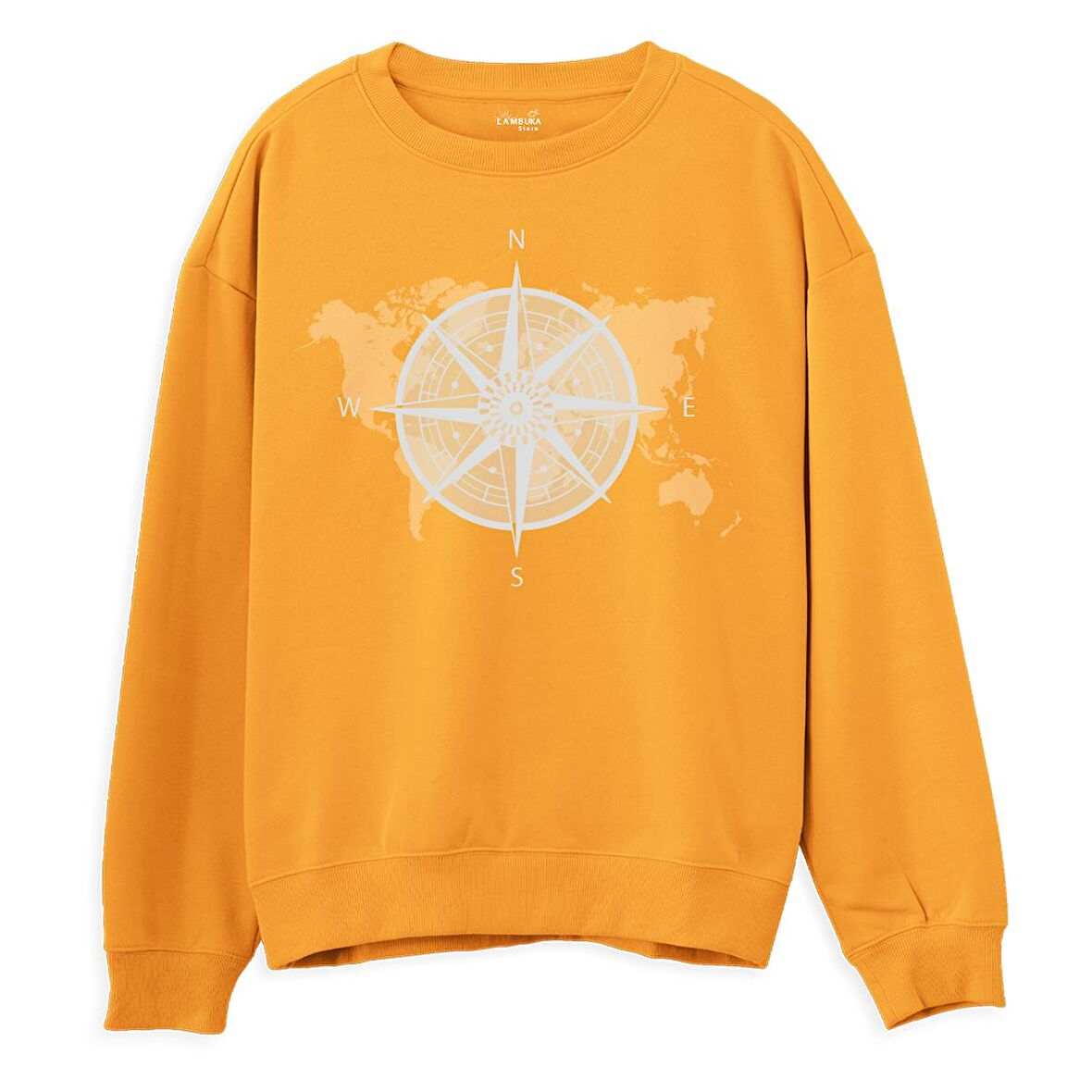 Compass Map Sweatshirt-Portakal
