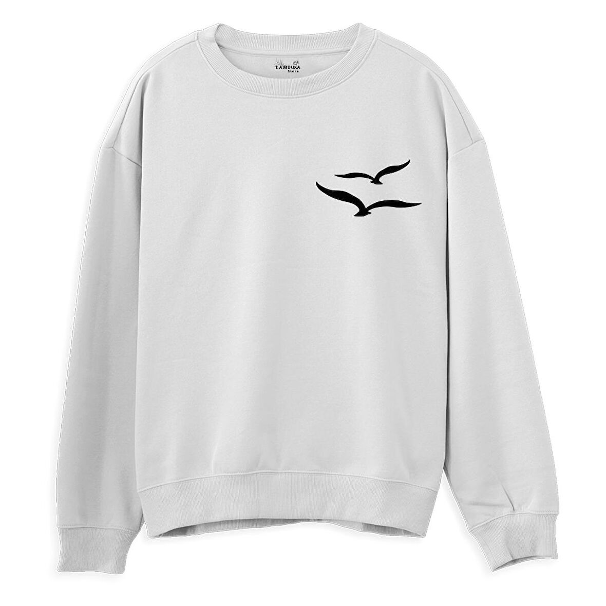 Gull  Baskılı Beyaz Sweatshirt