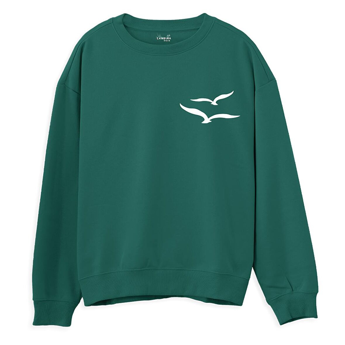 Gull  Baskılı Yeşil Sweatshirt