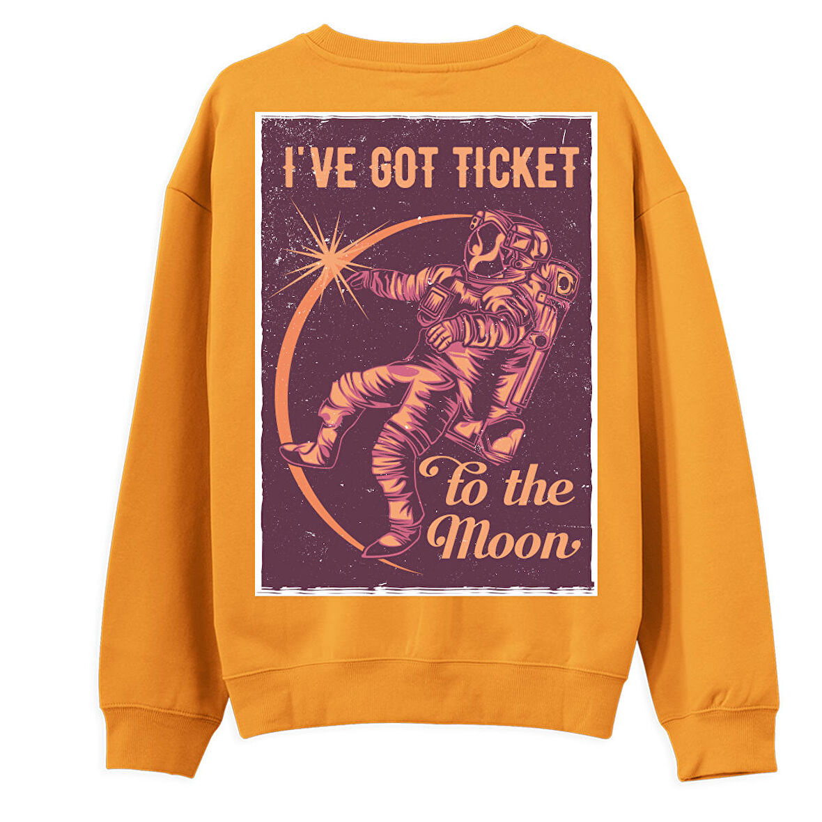 I’Ve got Tıcket Sırt Baskılı Sweatshirt-Portakal