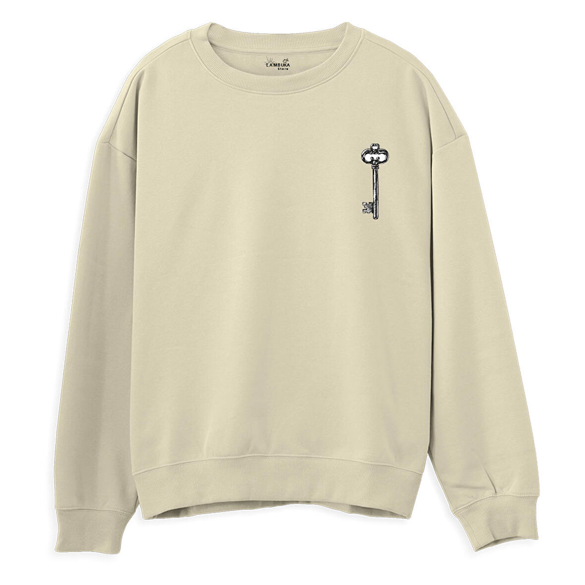 Key  Baskılı Krem Sweatshirt