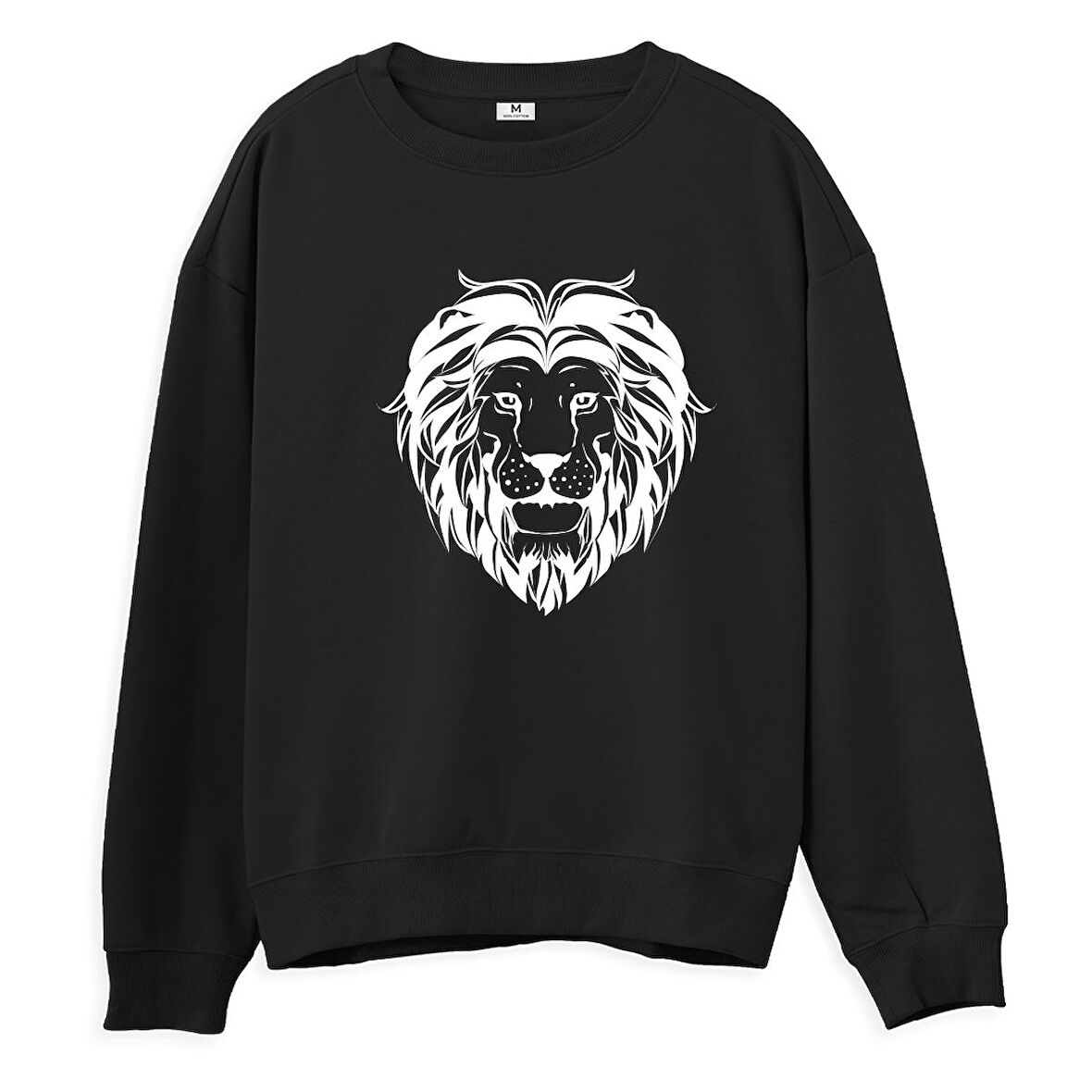 Lion Big  Baskılı Siyah Sweatshirt