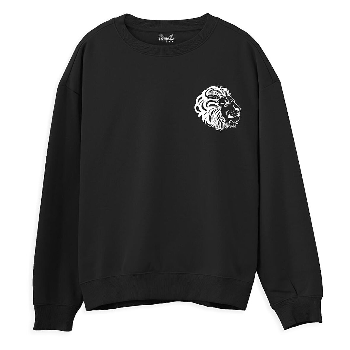 Lion  Baskılı Siyah Sweatshirt